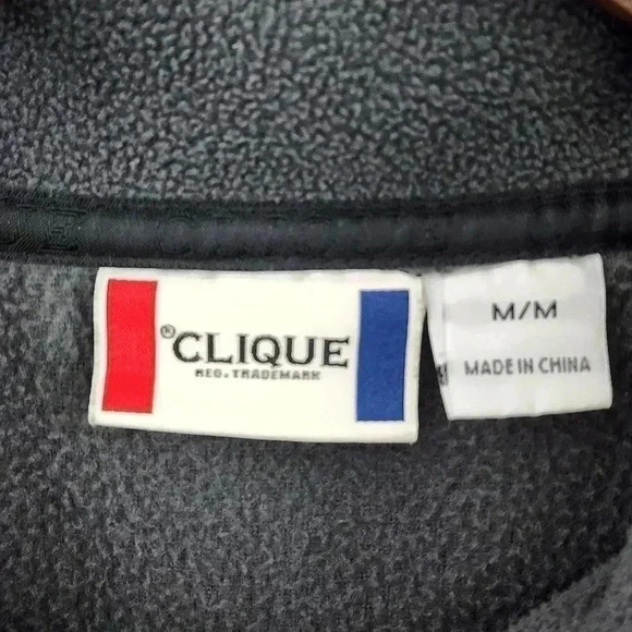 Clique Mock neck Pullover Men's Fleece Sweatshirt M Gray - Picture 5 of 7